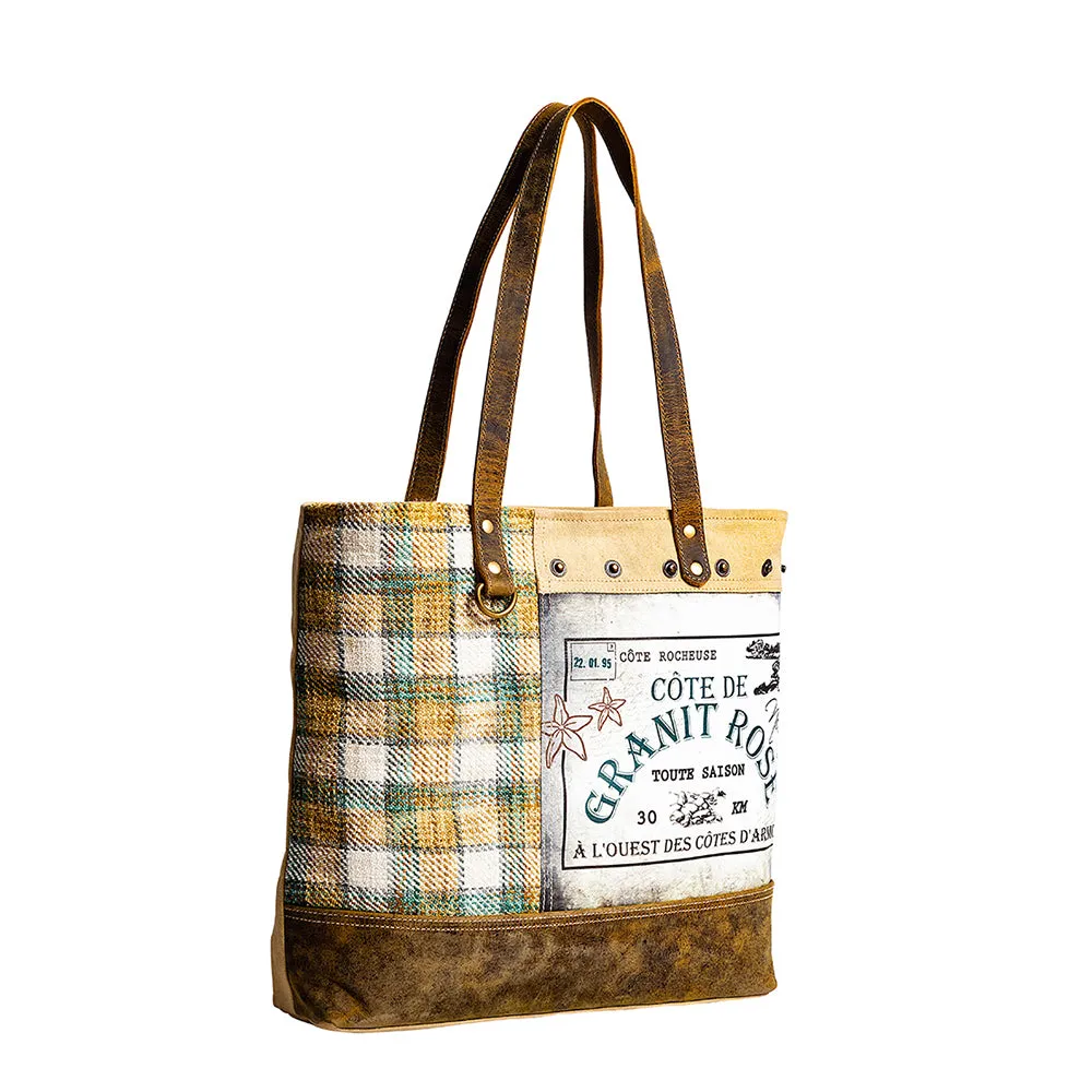 Plaid Granit Rose Tote Bag