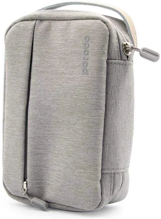 Porodo 8.2" Convenient Storage Bag IPX3 Water-Resistant Fabric (Without USB Port) - Gray