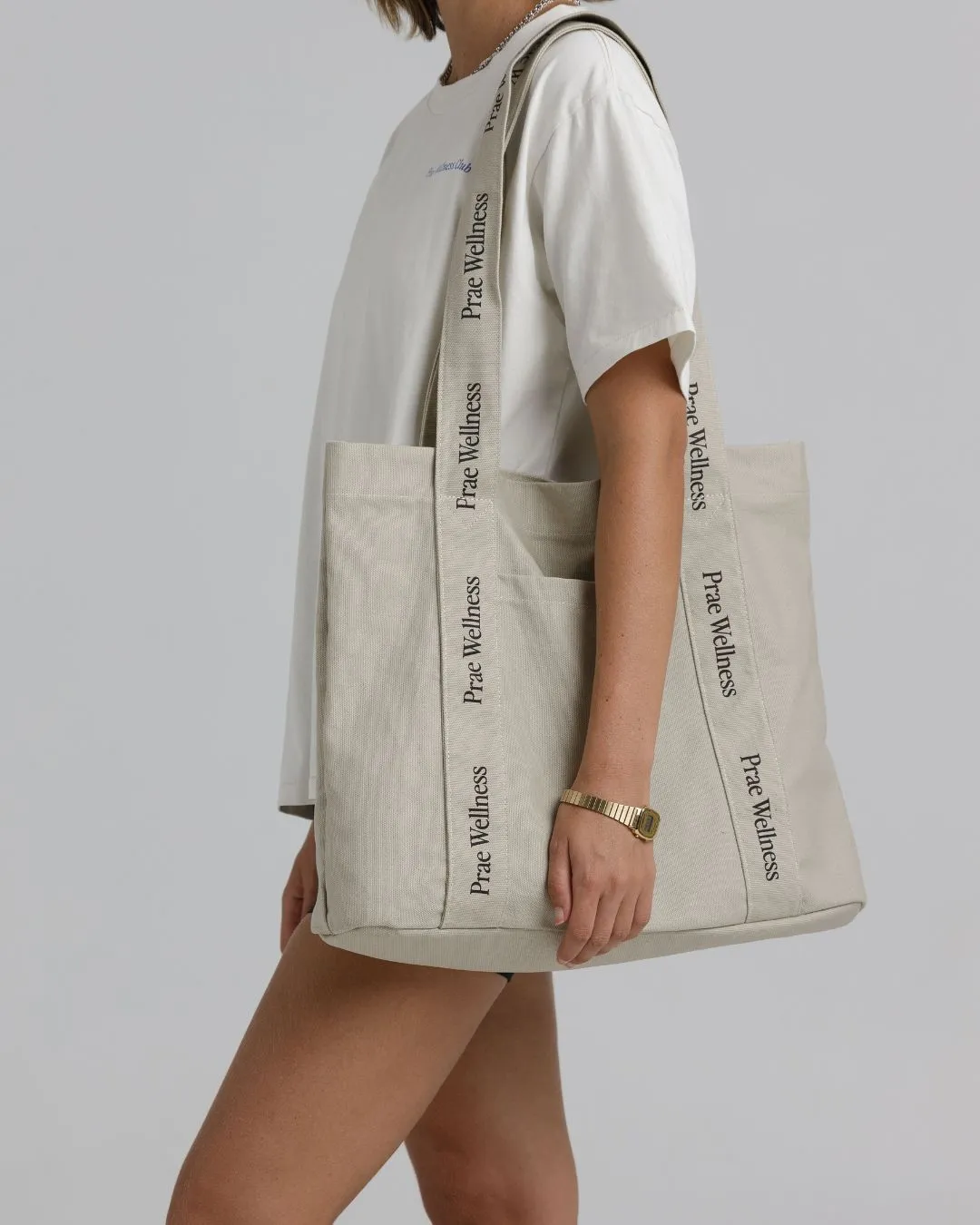 Prae Wellness Canvas Tote – Beige