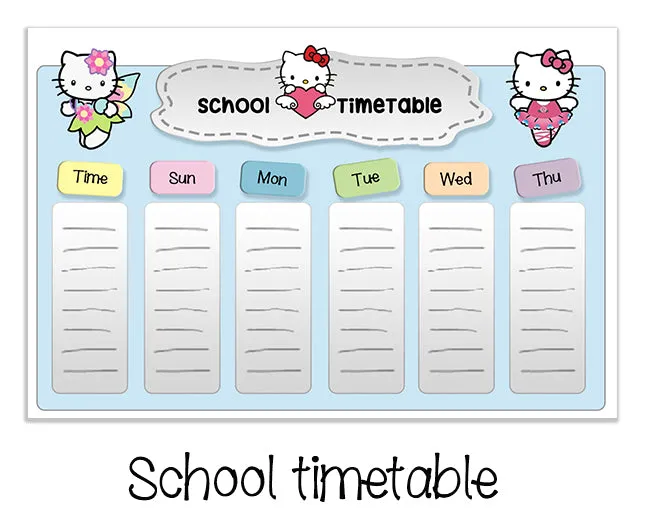 ""Hello kitty" school labels packs