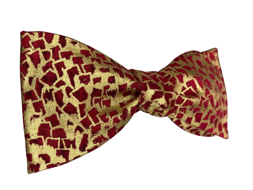 Red & Metallic Gold Bow Tie