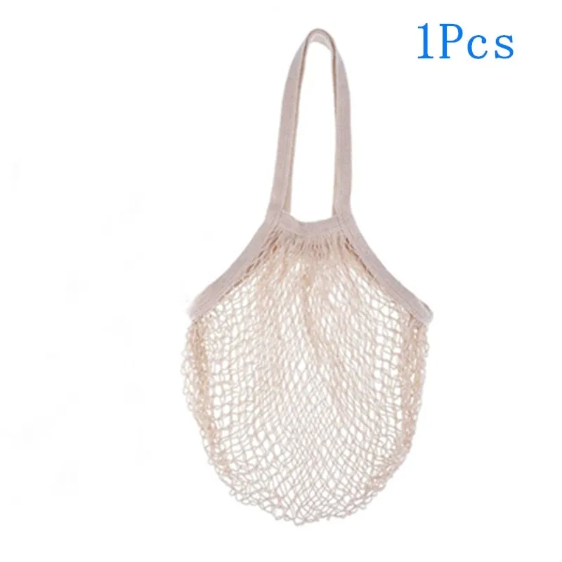 Reusable Eco Friendly Cotton Mesh Produce Bags for Vegetables & Fruit - Washable Storage Bags