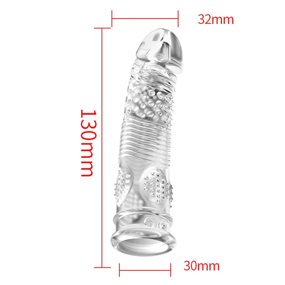 Reusable Transparent TPE Vagina Stimulating Penis Sleeve