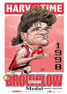 Robert Harvey, 1998 Brownlow Medallist, Harv Time Poster