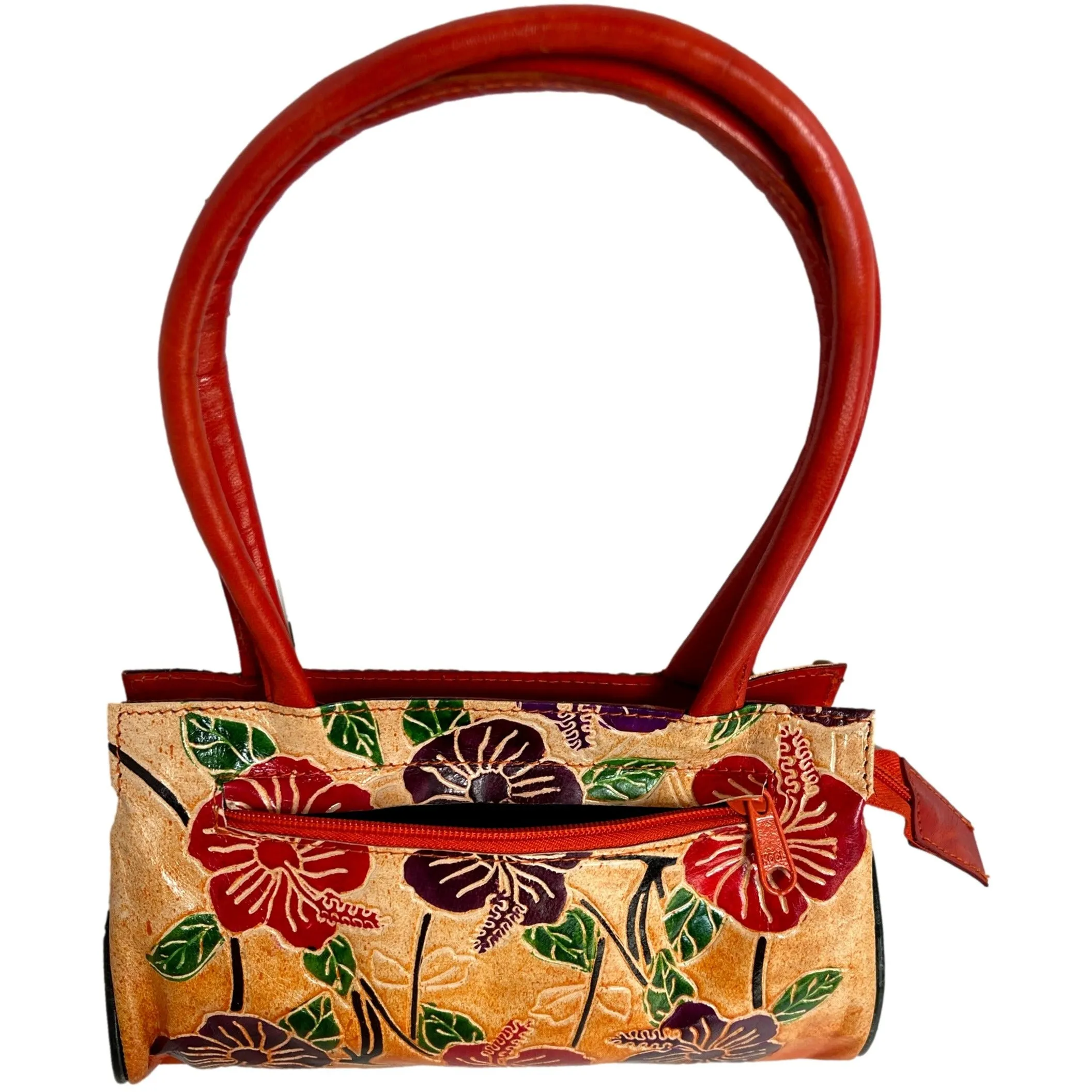 Shantiniketan Genuine Leather Floral Print Handbag