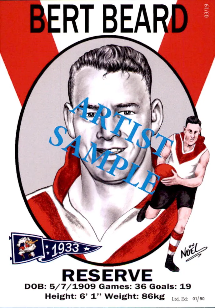 South Melbourne Swans 1933 Premiers Card Set by Noel