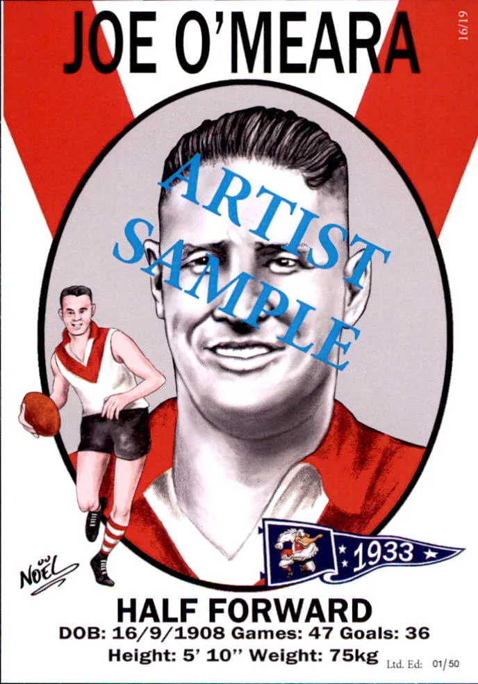 South Melbourne Swans 1933 Premiers Card Set by Noel