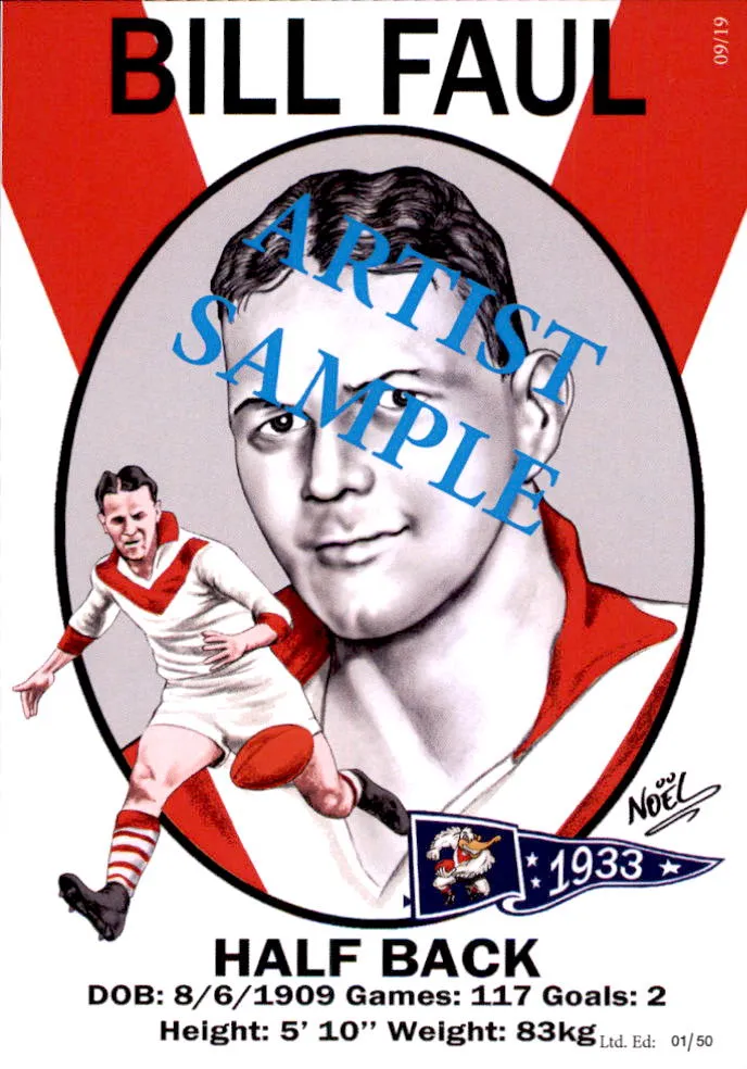 South Melbourne Swans 1933 Premiers Card Set by Noel