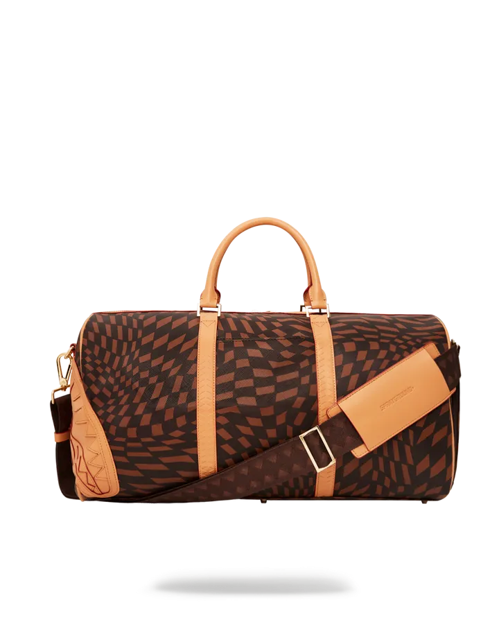 SPRAYGROUND: TRIPPY HENNY BROWN DUFFLE BAG