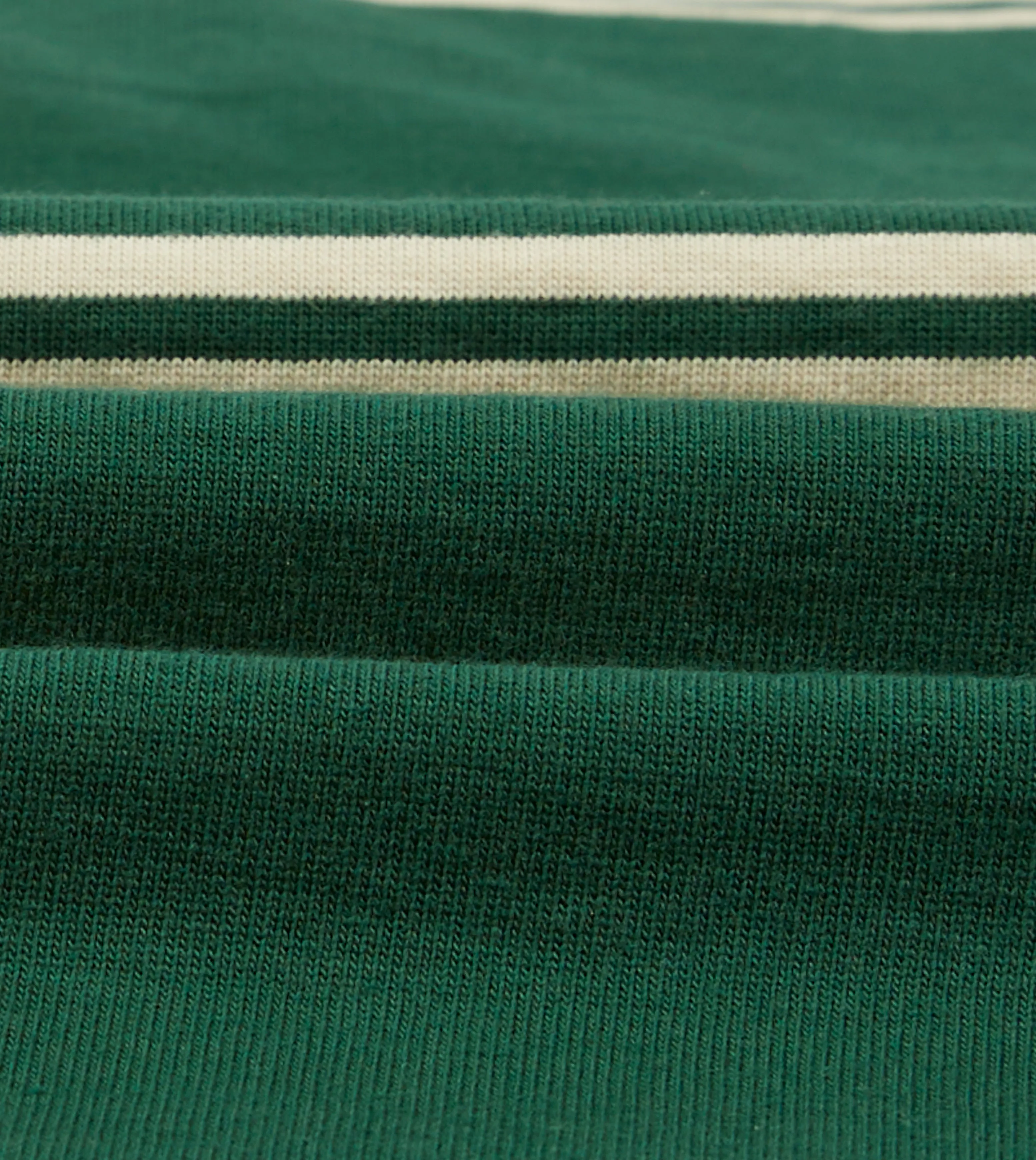 St. JOHN by Drake's Green Stripe Cotton Rugby Shirt