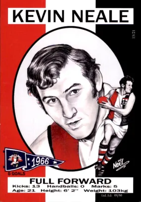 St Kilda Saints 1966 Premiers Card Set by Noel