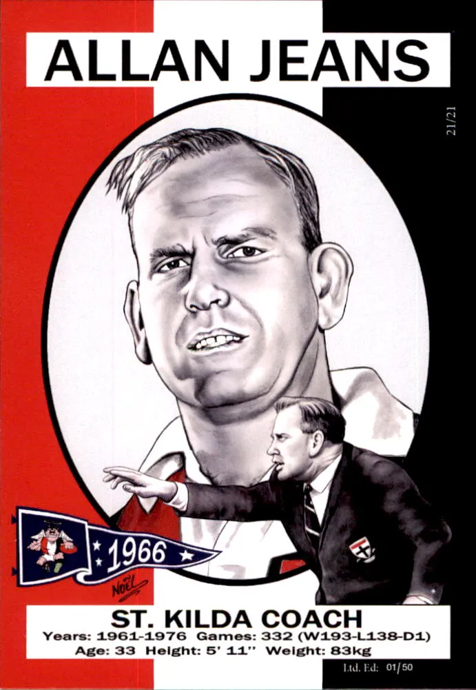 St Kilda Saints 1966 Premiers Card Set by Noel