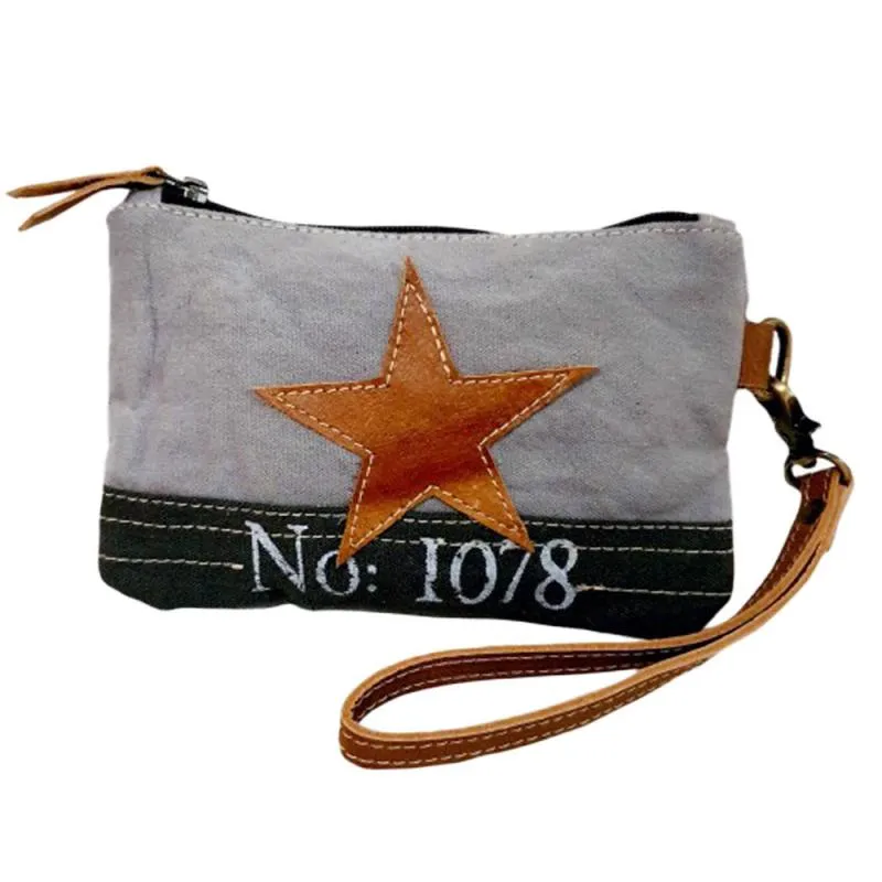 Star Canvas Wristlet Pouch