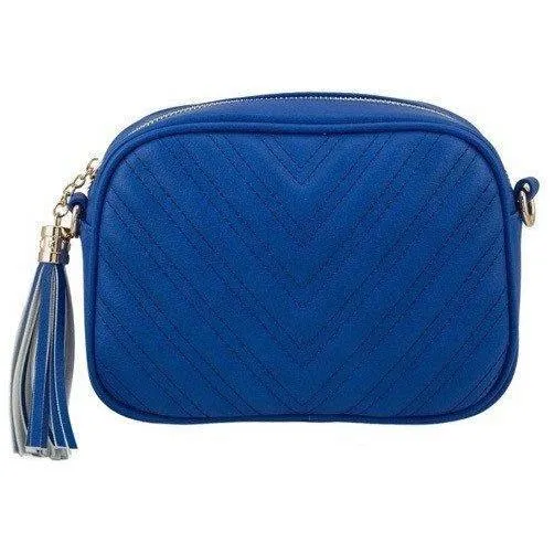 Stormy Quilted Crossbody Bag with Tassel - Royal Blue