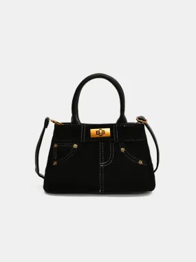 Suede Dual-Use Adjustable Strap Handbag