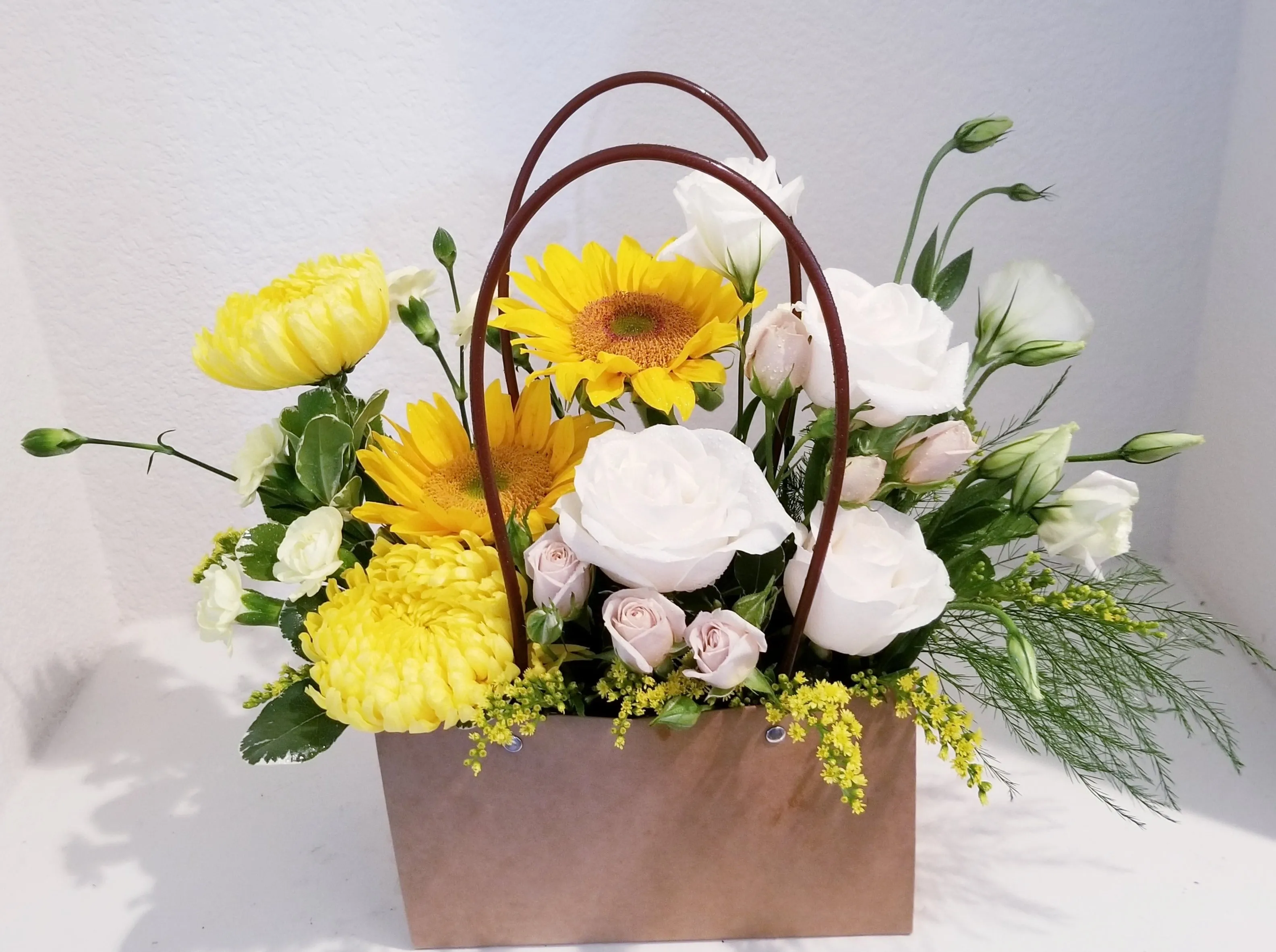 Sunny Handbag of Seasonal Floral Arrangement