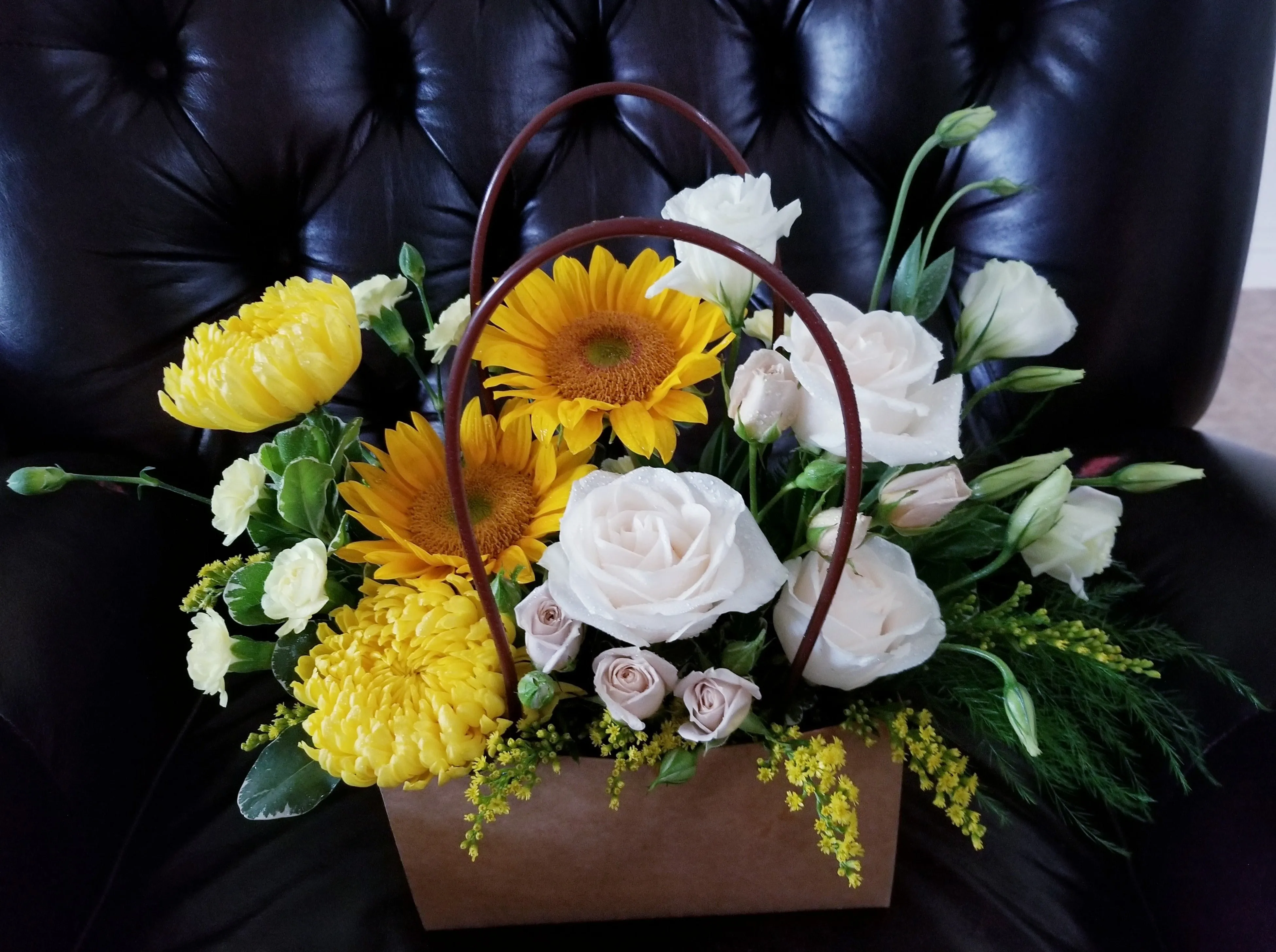 Sunny Handbag of Seasonal Floral Arrangement