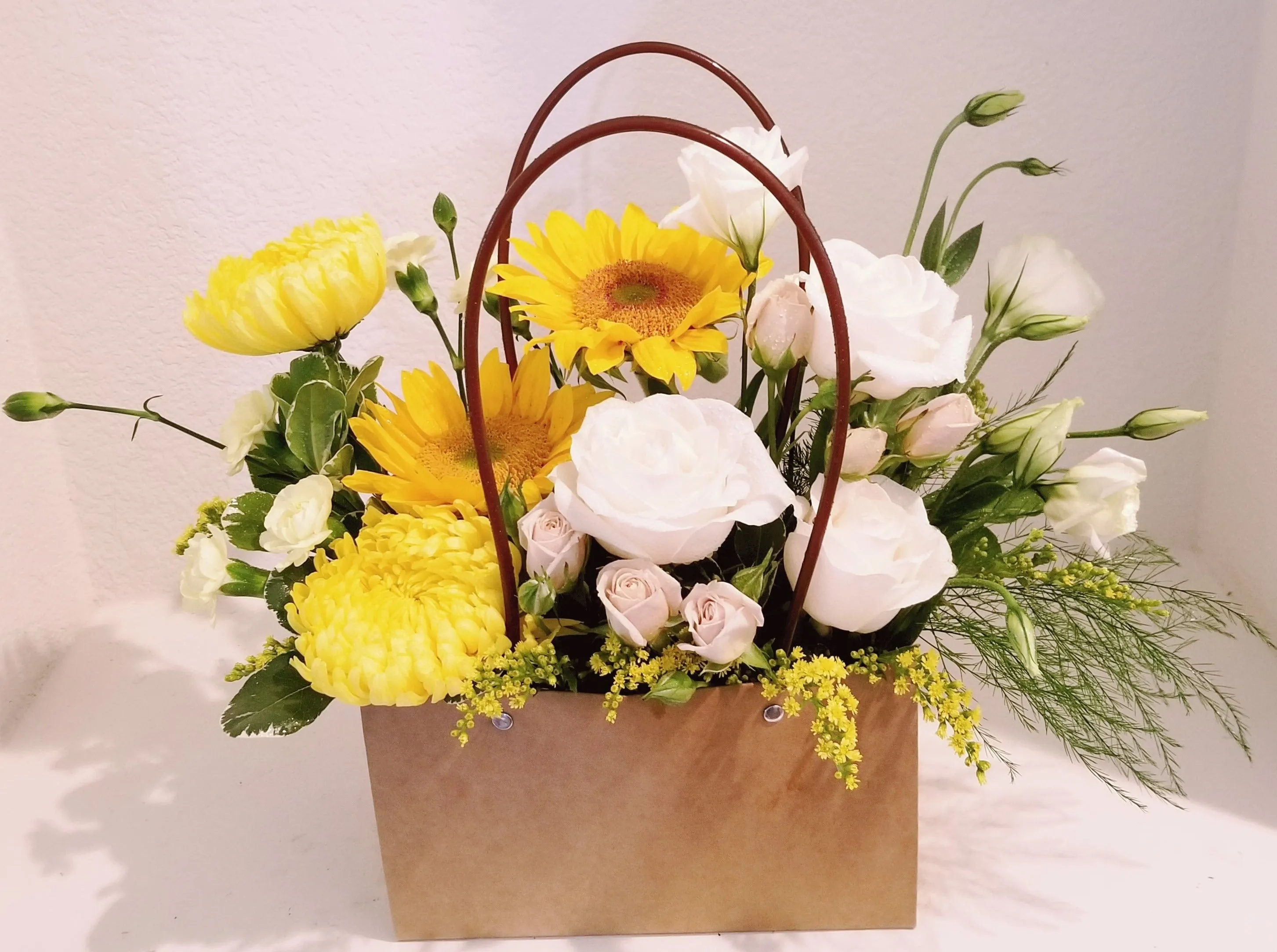 Sunny Handbag of Seasonal Floral Arrangement