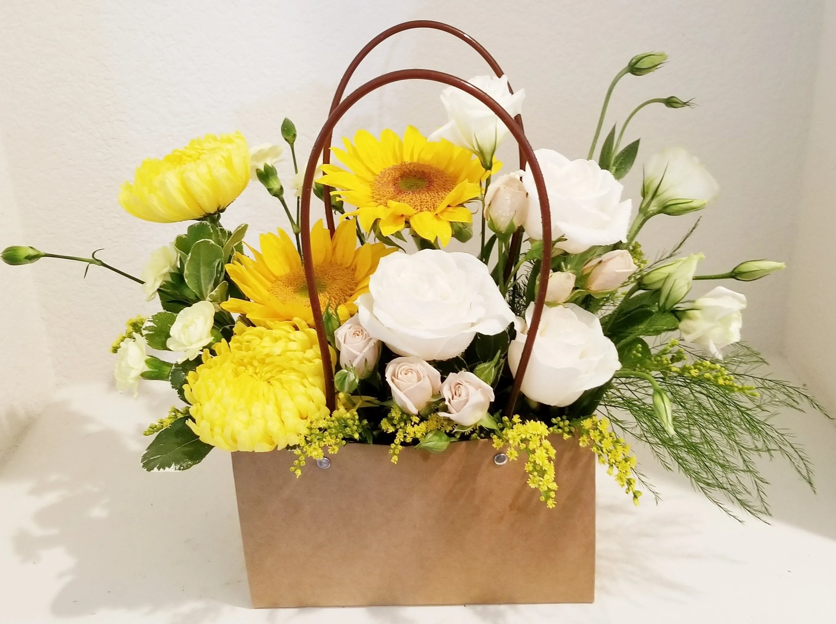 Sunny Handbag of Seasonal Floral Arrangement