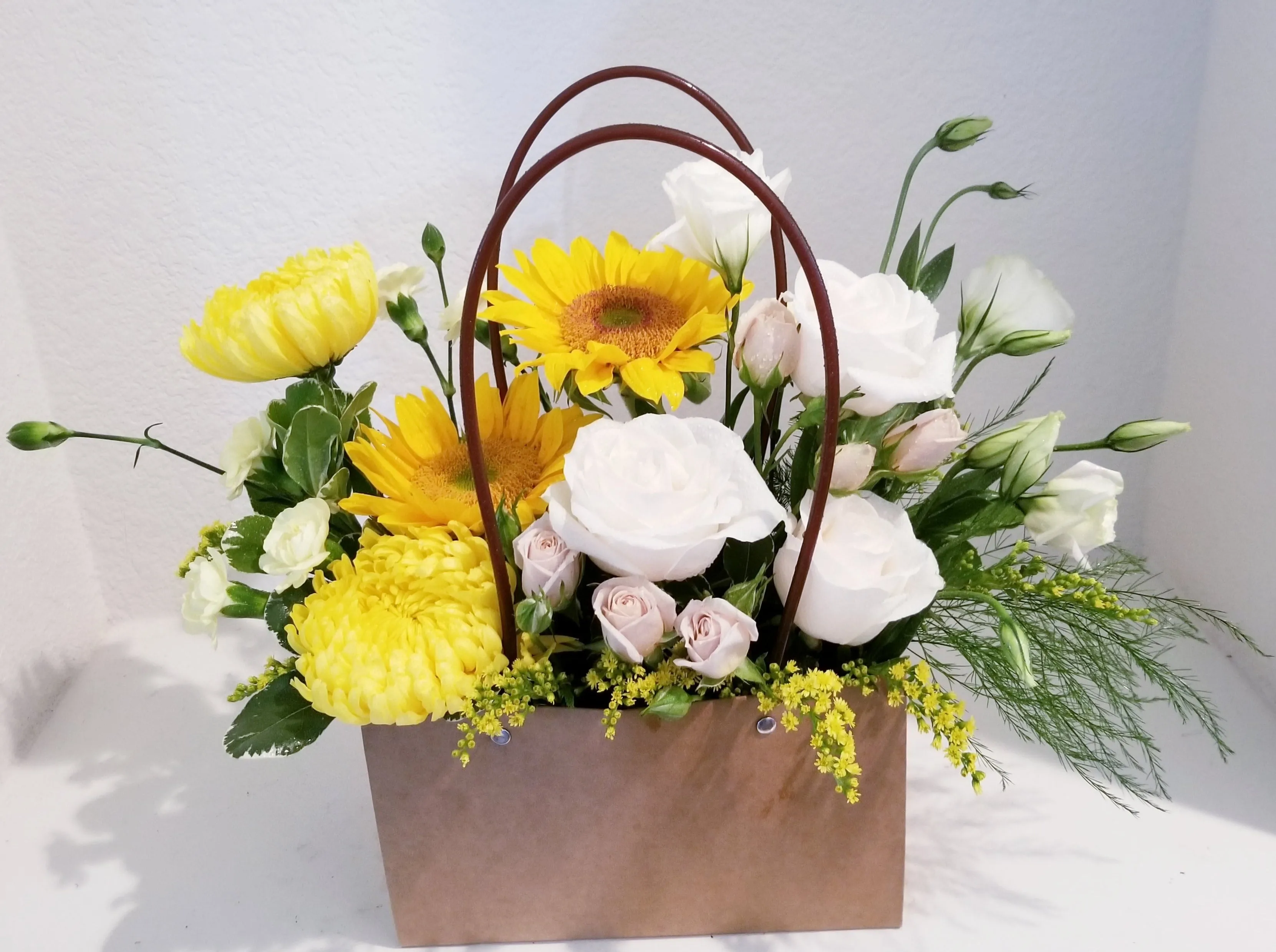 Sunny Handbag of Seasonal Floral Arrangement