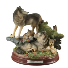 The Bradford Exchange Autumn Serenity The Protectors Of The Pack Collection Issue #6 Realistically Hand Painted & Likelife Detail Wolf Sculpture 8-inches