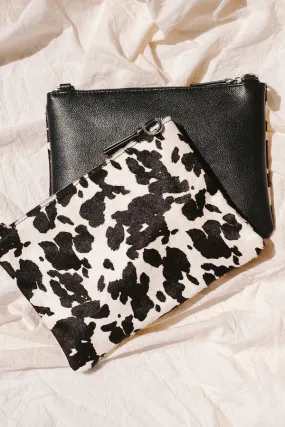 Tory - Black & White Cow Print