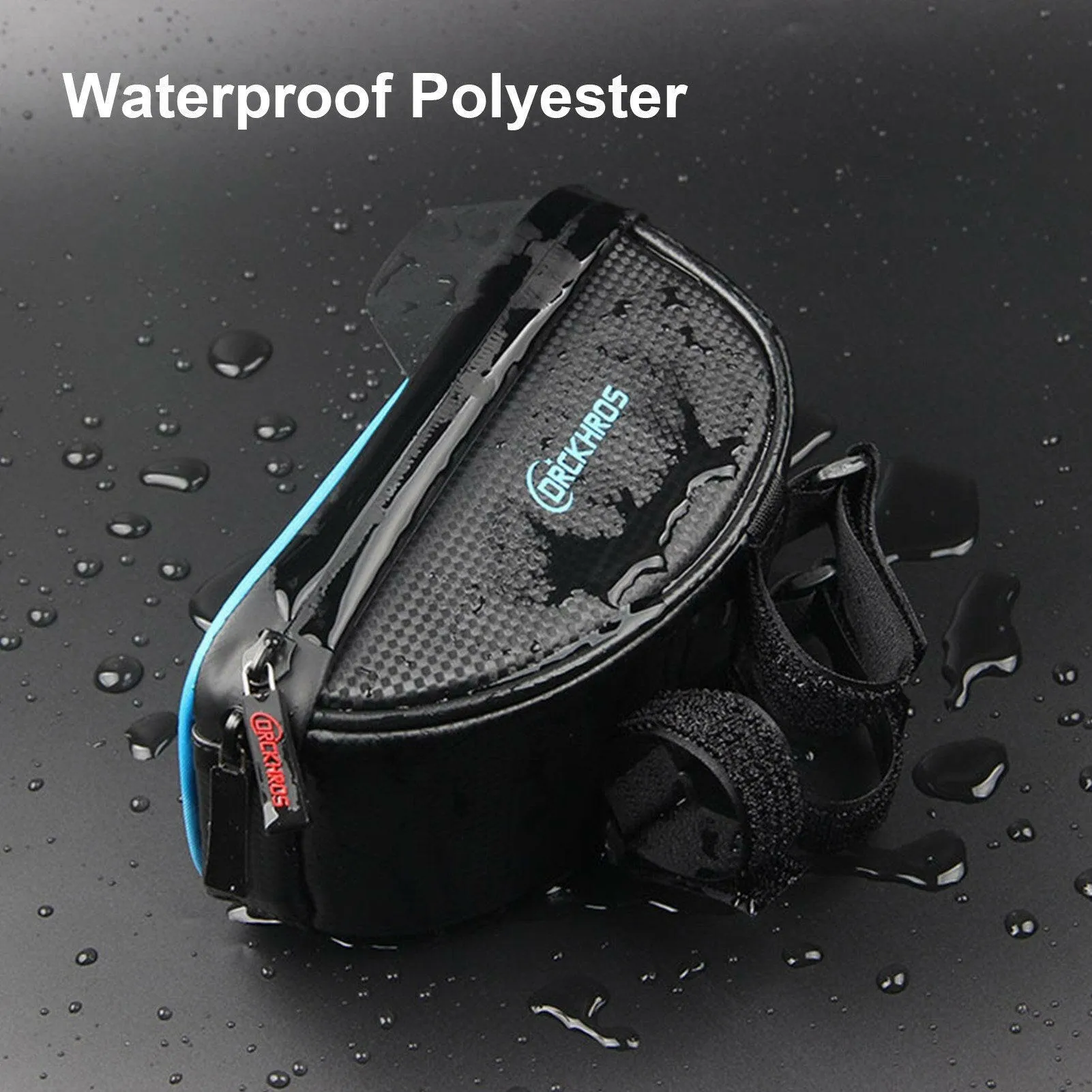 Universal Bike Phone Mount Bag Bicycle Front Frame Bag Waterproof Screen-Touching Handlebar Bag Bicycle Accessories Phone Holder with Double Zipper & Sun-Visor