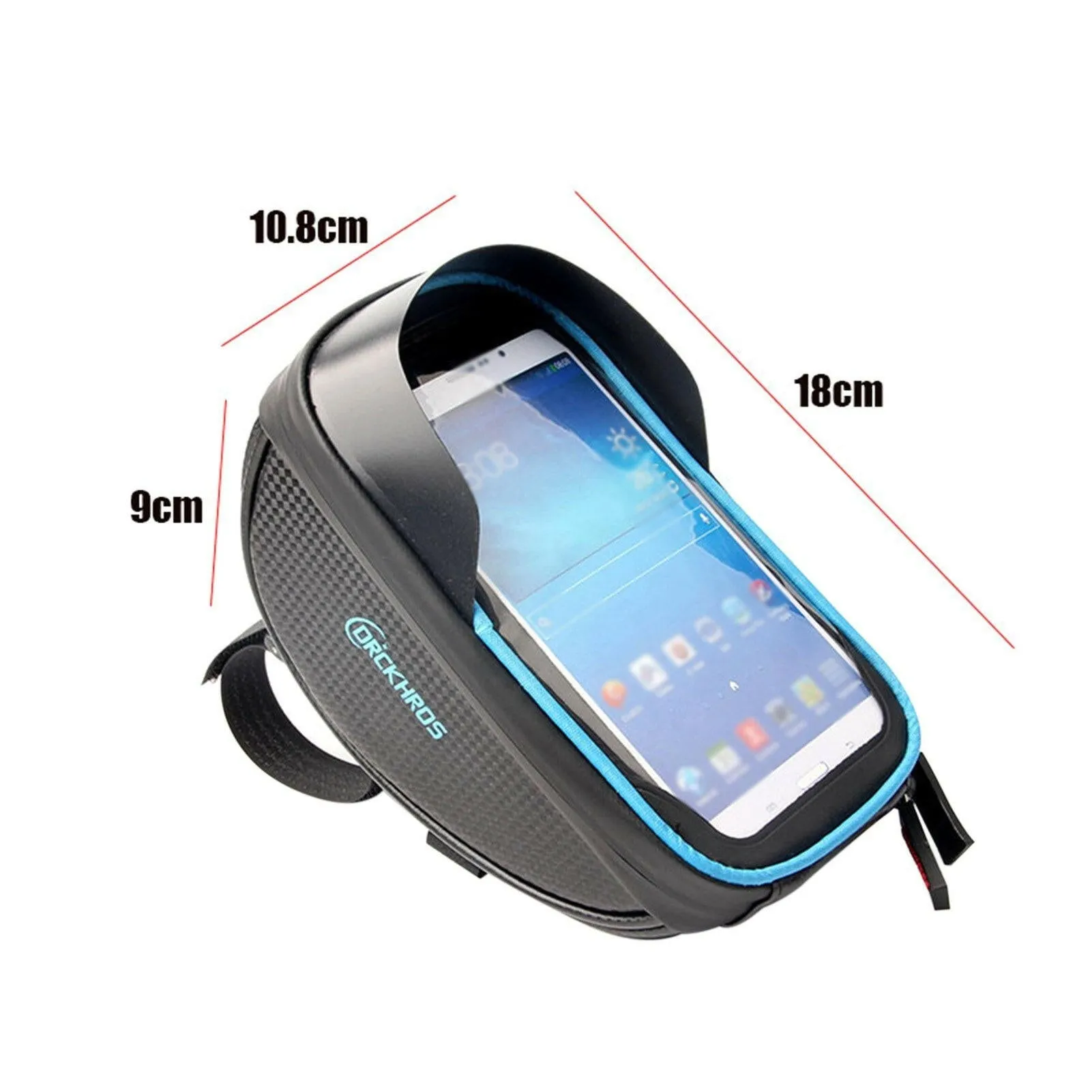 Universal Bike Phone Mount Bag Bicycle Front Frame Bag Waterproof Screen-Touching Handlebar Bag Bicycle Accessories Phone Holder with Double Zipper & Sun-Visor