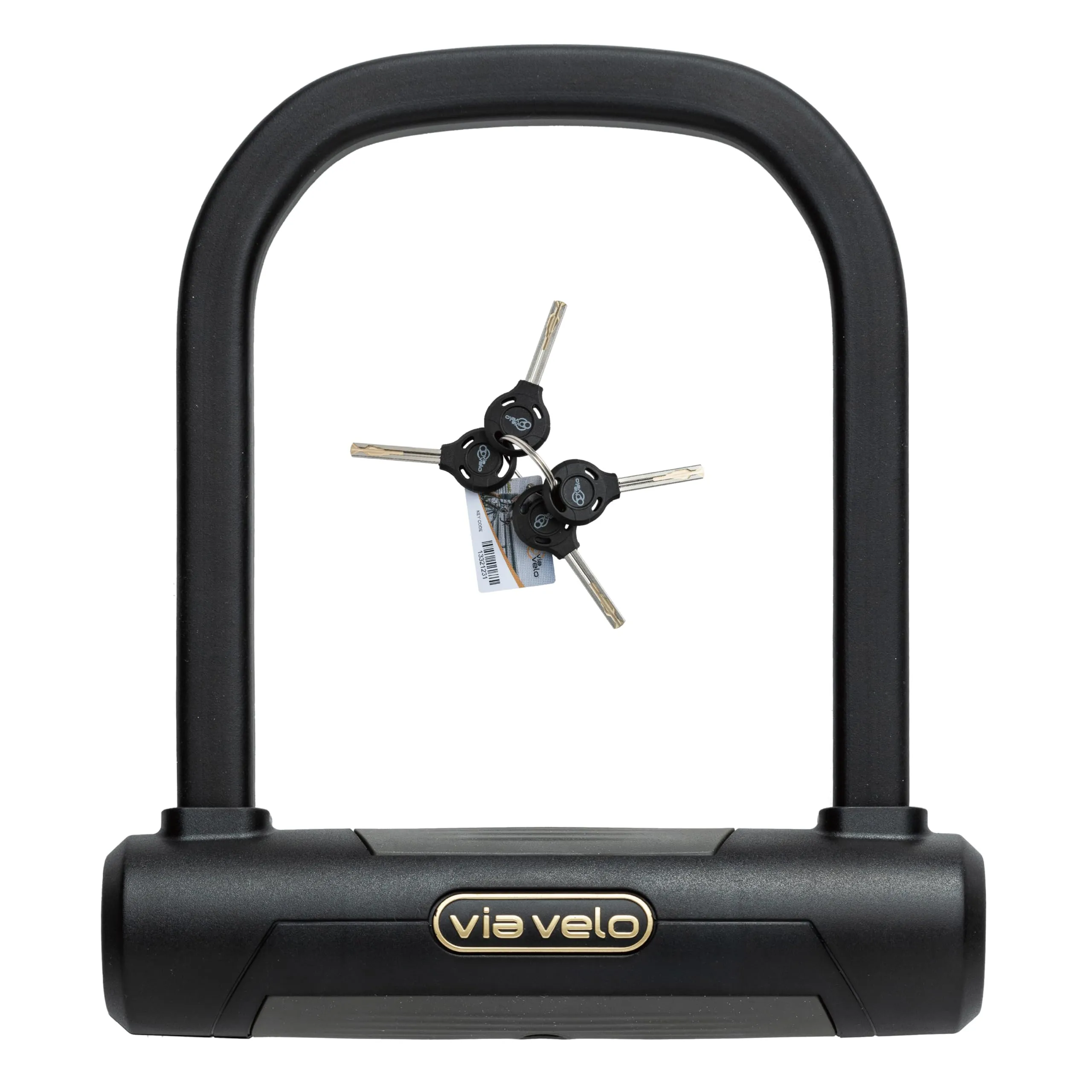 Via Velo Bike U Lock - Heavy Duty 17mm Shackle, 4.7" x 5.7" Interior, Sold Secure Diamond Certified, Anti-Theft 20CrMnTi Steel for Electric Bikes, Scooters & Folding Bikes