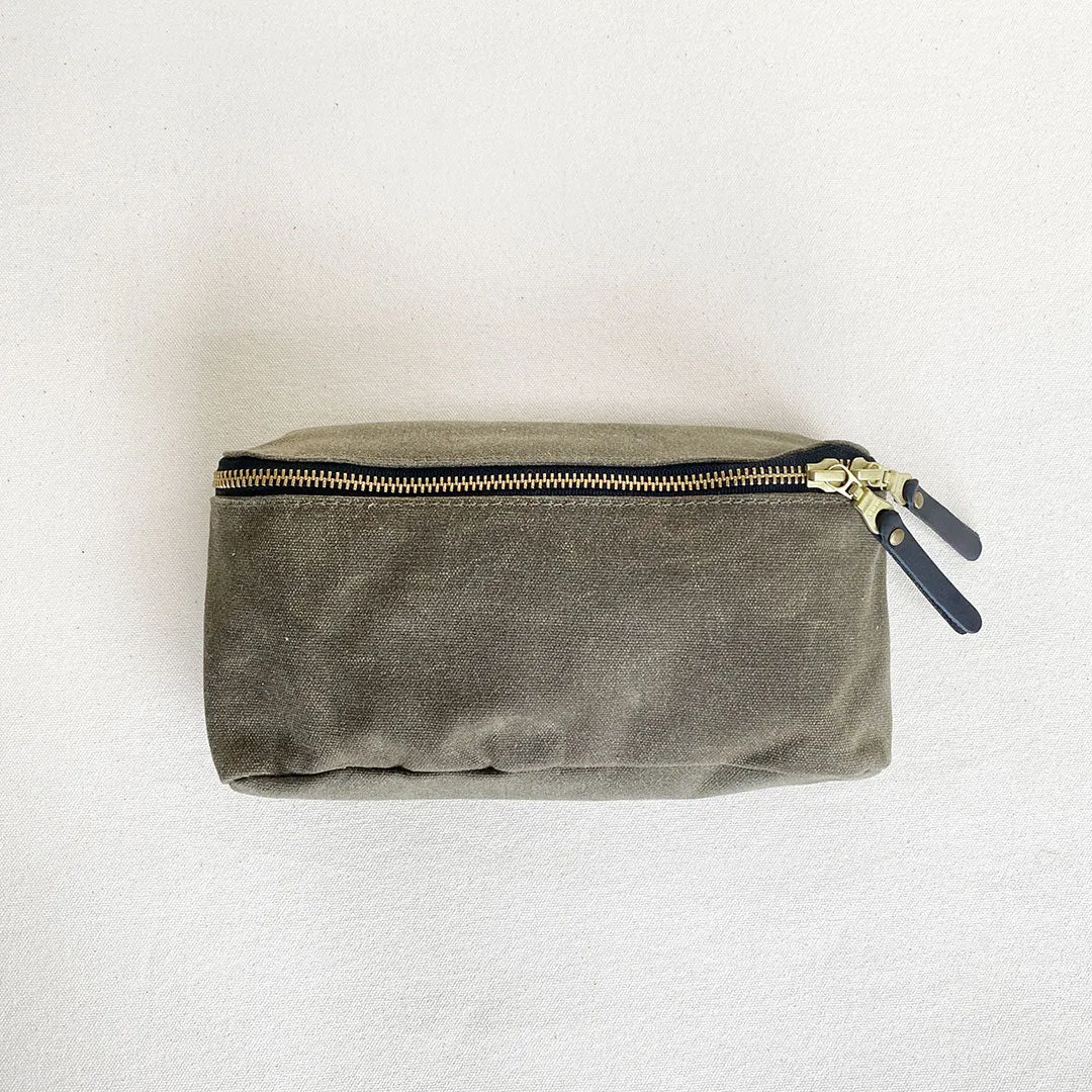 Waxed Canvas Zipper Pouch #119