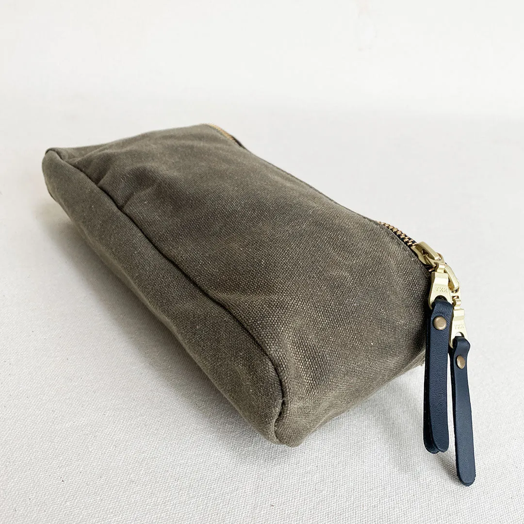 Waxed Canvas Zipper Pouch #119