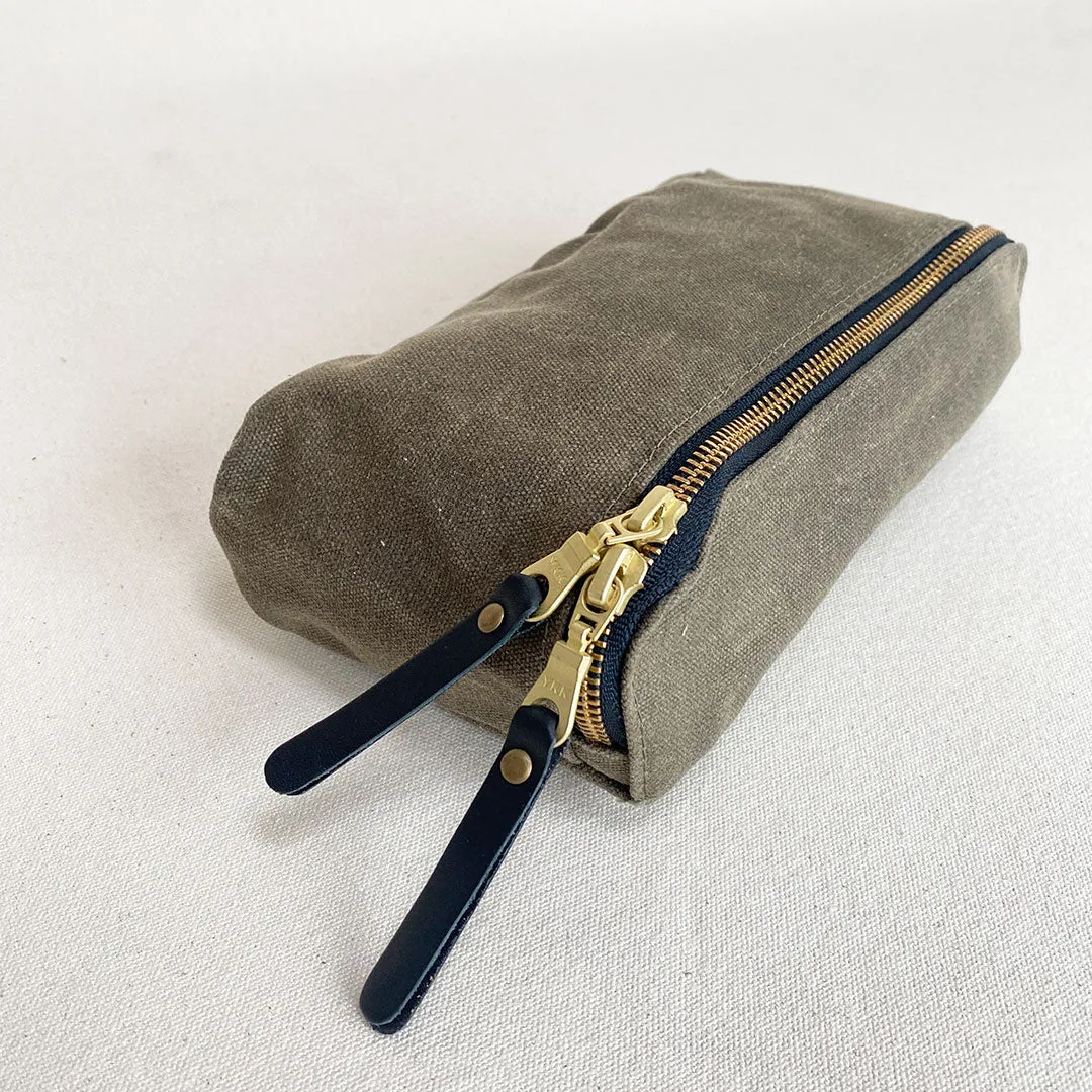 Waxed Canvas Zipper Pouch #119