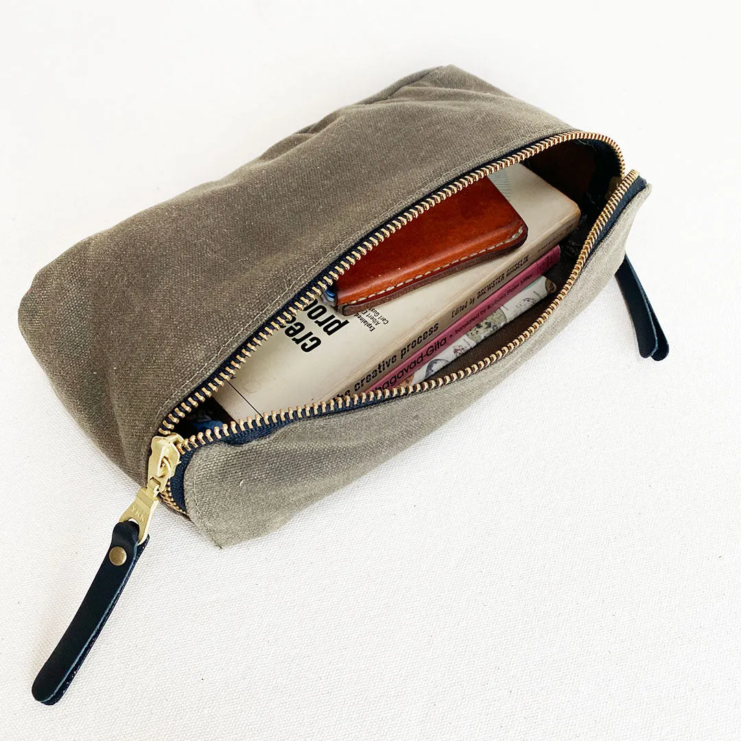 Waxed Canvas Zipper Pouch #119