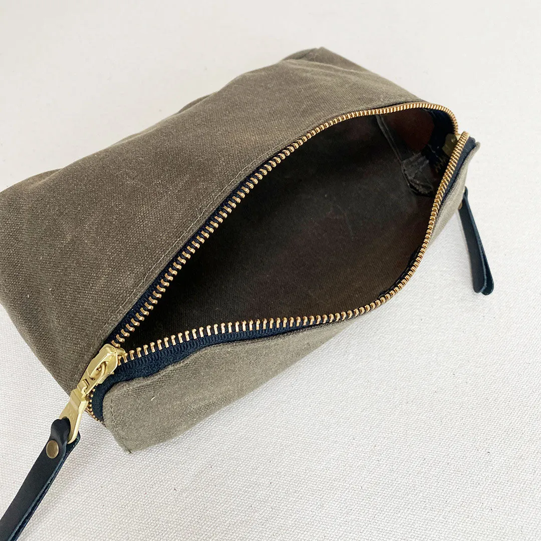 Waxed Canvas Zipper Pouch #119