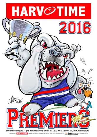 Western Bulldogs, 2016 Premiers Harv Time Poster