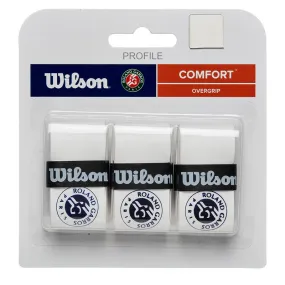 Wilson Roland Garros Pro Overgrip Tennis Grip  -  3 Pack