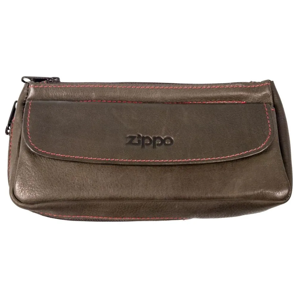 Zippo Pipe Bag Leather Mocca